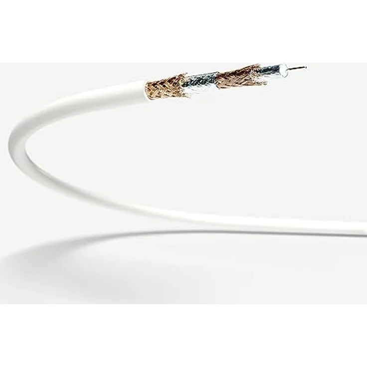 Fuba AFQ 150 Antennenkabel 1,5m weiß - 4-fach geschirmt 130dB - HDTV UHD 4K 8K - F-Anschlusskabel Koaxialkabel F-Quick Stecker (für DVB-S2-Receiver/TV-Geräte, Router, DAB+ Radios) – Bild 2