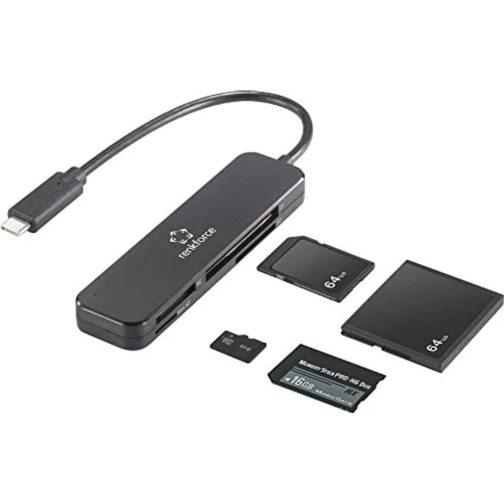 Renkforce USB-Kartenleser Smartphone-Tablet Kartenleser, Schwarz (RF-5151024) – Bild 3