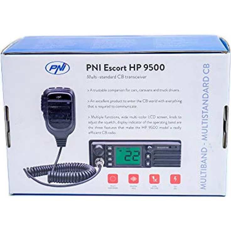 PNI Radio CB Escort HP 9500 Multistandard, ASQ, VOX, Scan, 4W, AMFM, 12V - 24V Netzteil, Feuerzeugstecker enthalten – Bild 7