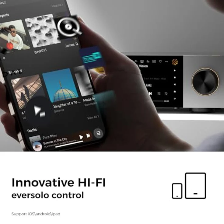 Eversolo DMP-A6 Master Edition Gen 2, Internet-Radio mit Femtosekunden-Audio-Clock, 6-Zoll-Display und HDMI ARC, Aluminiumgehäuse, 32 GB eMMC Speicher – Bild 4