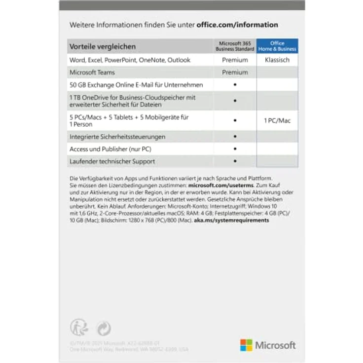 Microsoft Office 2021 Home und Business multilingual | 1 PC Mac, Dauerlizenz | Box – Bild 2