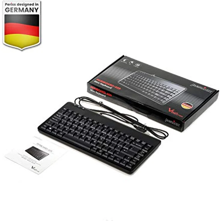 Perixx Tastatur mit USB Schwarz schwarz Mini – Bild 8