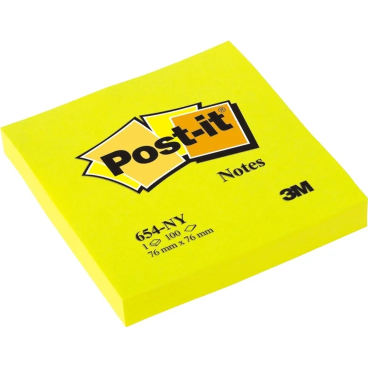 Post-it Notes Haftnotizblock 76x76mm, neongelb, 100 Blatt