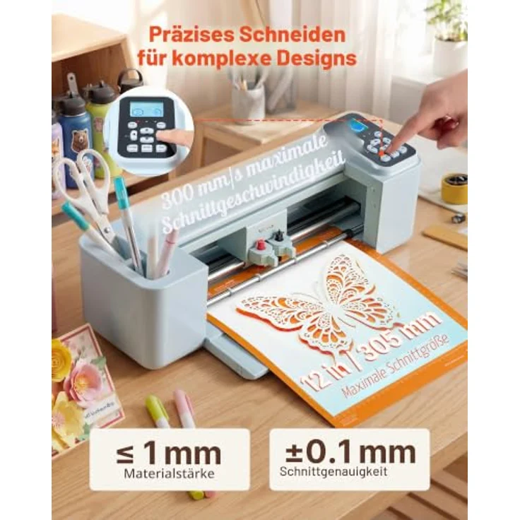 VEVOR Vinylschneidemaschine 30 cm, Schneideplotter mit Tastensteuerung, kompatibel mit Mac/Windows/Android/iOS, ideal für Bastelarbeiten und Wohnaccessoires – Bild 5