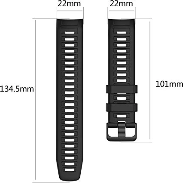 INF Armband für Garmin Instinct Esports/Solar, Silikon Uhrenarmband, leicht und atmungsaktiv, passend für Handgelenke 142-248 mm, 22 mm Weite – Bild 5