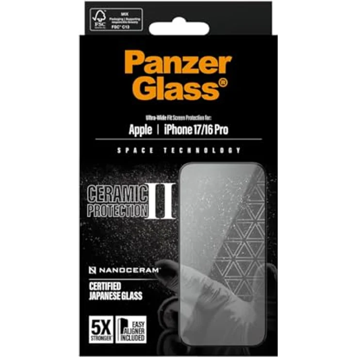 PanzerGlass Ceramic II Displayschutzfolie - Ultra Wide Fit für Apple iPhone 17, transparent, hohe Kratzfestigkeit – Bild 3