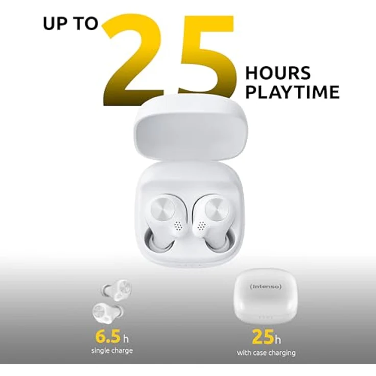 Intenso Buds Micro T200, True Wireless Kopfhörer in Weiß mit Musik- und Gaming-Modus, intuitive Touchsteuerung, Bluetooth 5.3, In Ear Design – Bild 6