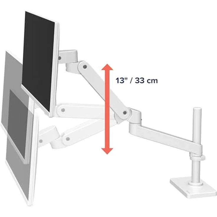 Ergotron LX Pro Arm, Monitor Halterung für 34" Displays, weiße Tischversion mit verbessertem Ergonomie-Design – Bild 5