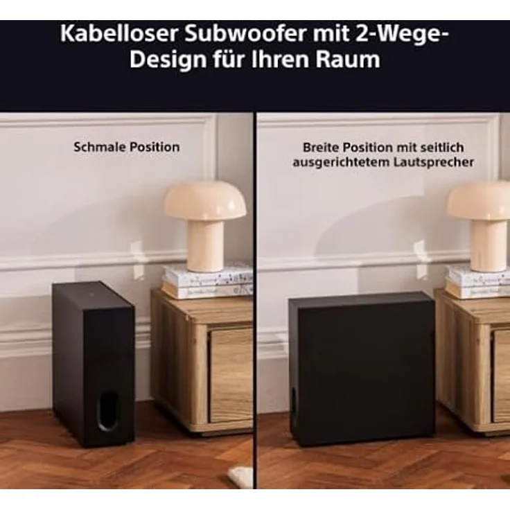 Sony BRAVIA Theatre Sub 7, kabelloser Subwoofer mit 100 Watt Bass, kompakt im 2-Wege-Stil, Design passend zu BRAVIA Soundbars – Bild 3