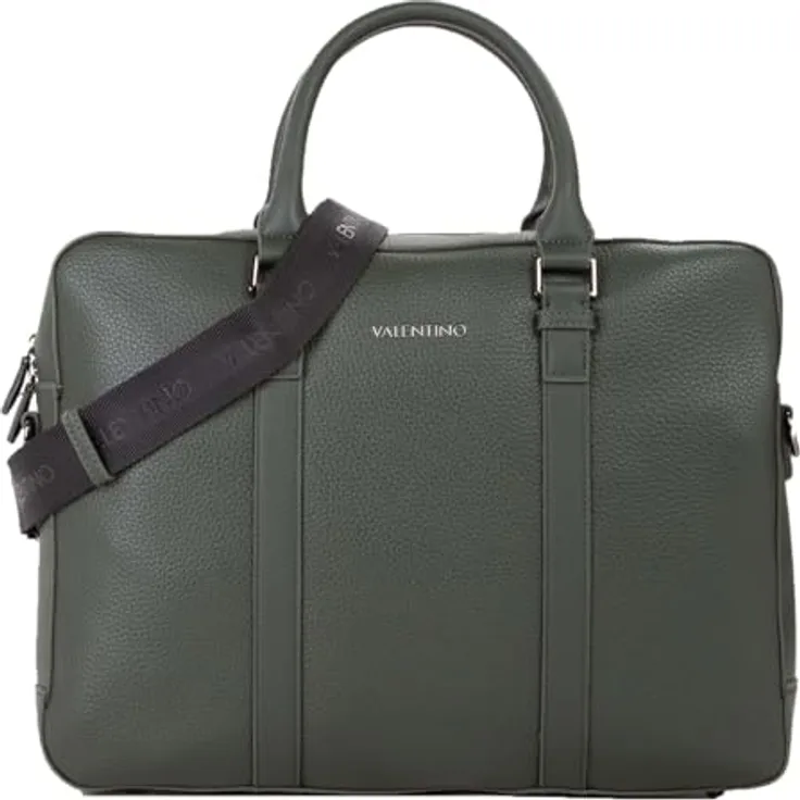 Valentino Efeo Aktentasche, 41 cm Notebooktasche mit Laptopfach (17"), Grün, geräumig mit Organisern und Innentasche