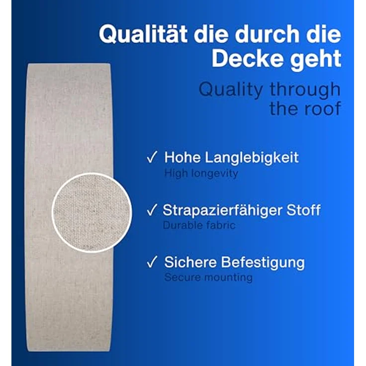 REV Deckenleuchte - Deckenlampe rund 40cm mit Stoff-Lampenschirm im Vintage-Look, taupe - ideal für Schlafzimmer & Wohnzimmer – Bild 3