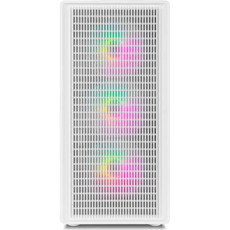 Nox Infinity IOTA, PC-Gehäuse in Weiss mit Mesh-Frontblende und 4 vorinstallierten 120-mm-Lüftern, ATX-kompatibel – Bild 2