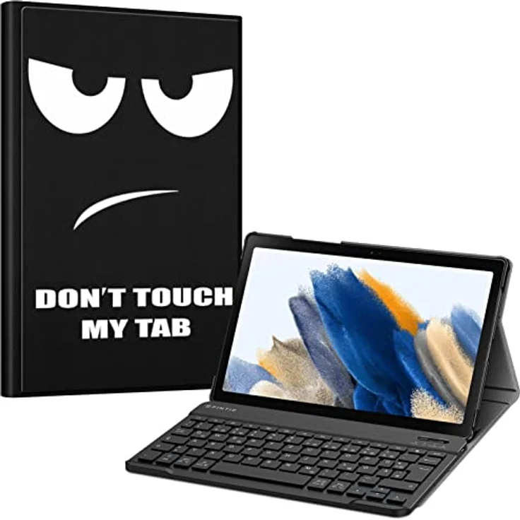Fintie Tastatur Hülle für Samsung Galaxy Tab A8 10.5 Zoll 2022/2021 SM-X200/X205/X207 - Magnetisch Abnehmbare Bluetooth Tastatur, Deutsches Layout, Schutzhülle mit Ständer, Don't Touch – Bild 1