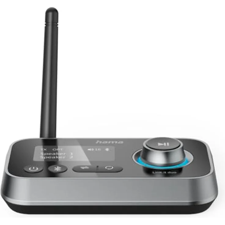 Hama Bluetooth Adapter für TV, Stereoanlage, Beamer (Bluetooth Sender Empfänger verbinden mit Kopfhörer, Lautsprecher, Handy, Tablet, Bluetooth Audi Adapter mit Kabel Aux 3,5 mm Klinke und Optical) – Bild 1