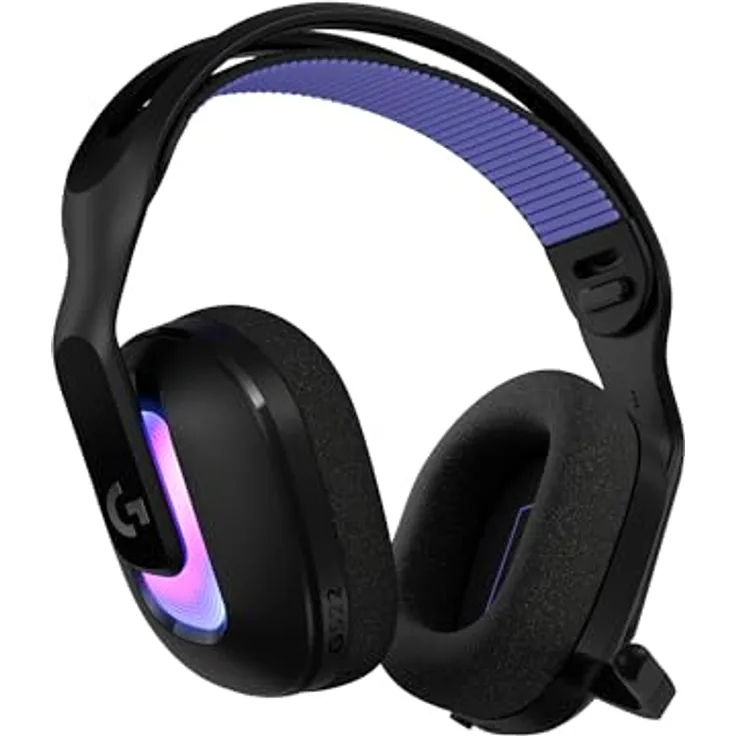 Logitech G G522 LIGHTSPEED, kabelloses Gaming-Headset mit LIGHTSYNC RGB, Mikrofon, 48-kHz-Audio, Tri-Konnektivität, USB-A auf USB-C – Schwarz