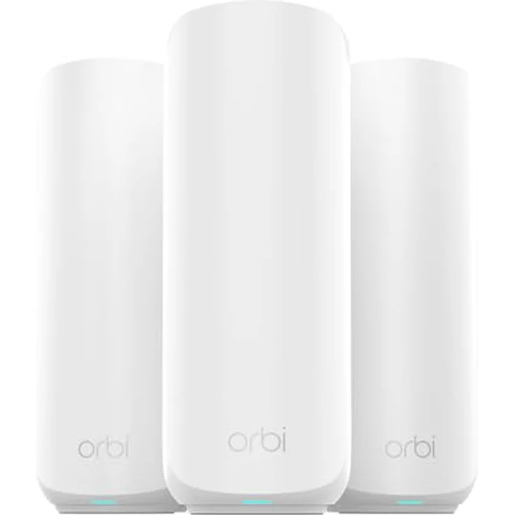 Netgear ORBI3 DB WIFI7 3PK BNDL, Mesh Router mit bis zu 3600 Mbit/s, Weiß, WLAN-Standard IEEE 802.11be, Sicherheits- und Datenschutztools, 360 m² Abdeckung – Bild 1