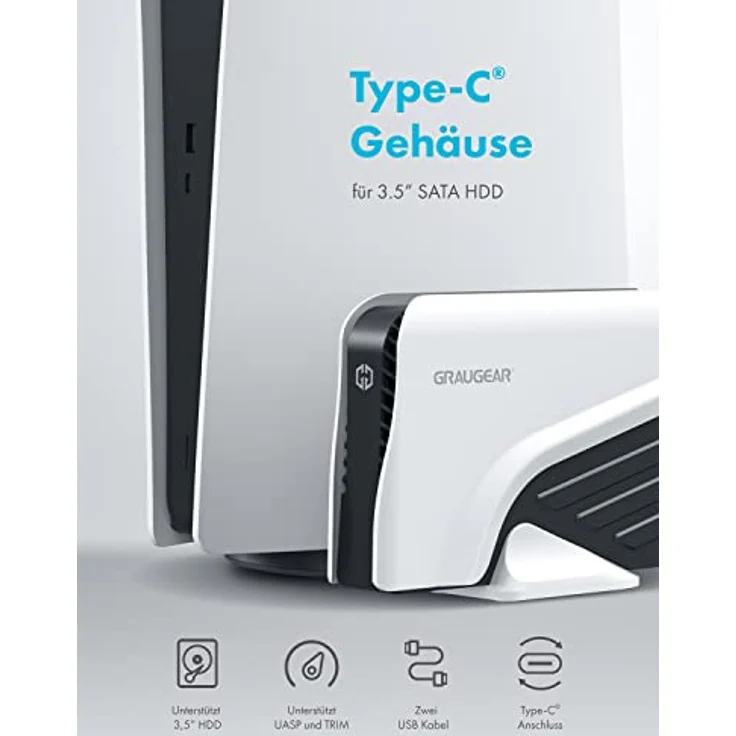 Graugear G-3501-A-10G (4 TB), Externe Festplatte mit blitzschneller USB 3.2 Type-C (Gen2) Verbindung – Bild 6