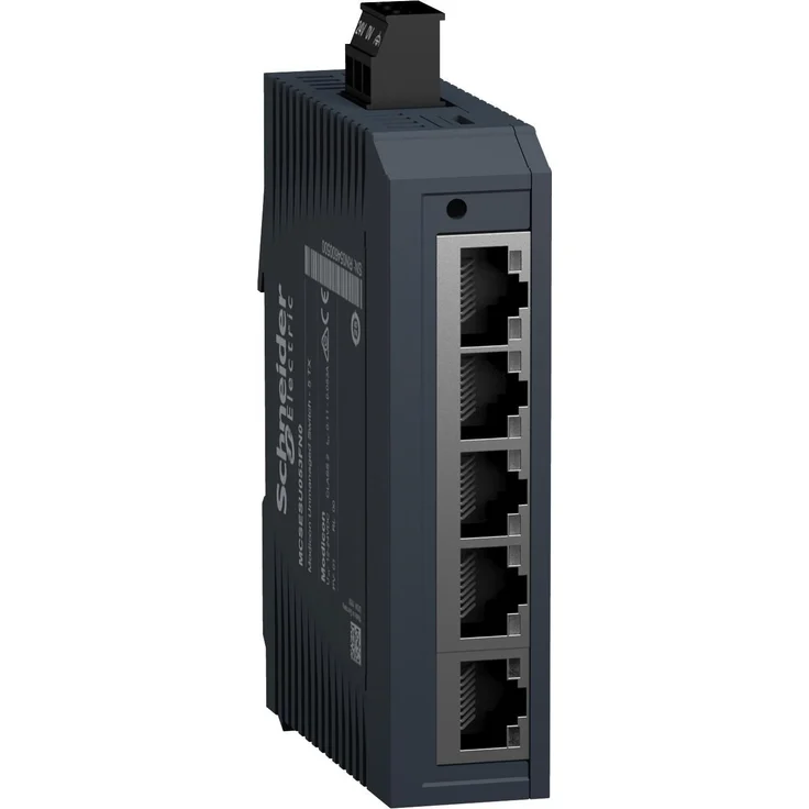 Schneider Electric Modicon Unmanaged Switch 5TX, 10/100Mbps Netzwerk Switch mit 5 Ports, kompakt, DIN-Schienenmontage