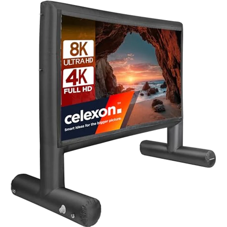 celexon aufblasbare Outdoor-Leinwand Professional INF 100", 100" HD Bildmaß, PVC-Tuch für 4K-UHD bis 8K, schwarz, mit Elektropumpe und Abspannzubehör – Bild 1