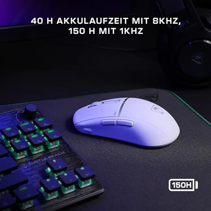 Turtle Beach BURST II PRO, Kabellose E-Sport Gaming-Maus mit 8.000 Hz Abtastrate, 30.000 DPI Sensor, 57 g, Schwarz – Bild 5