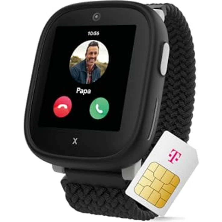 Deutsche Telekom Xplora X6 Play Smartwatch Schwarz für Kinder, GPS-Tracker, SOS-Taste, Mix&Match Zubehör, Kamera, Schrittzähler, 1 GB RAM, 8 GB Speicher, inklusive 30 € Amazon Gutschein bei SIM-Aktivierung – Bild 1