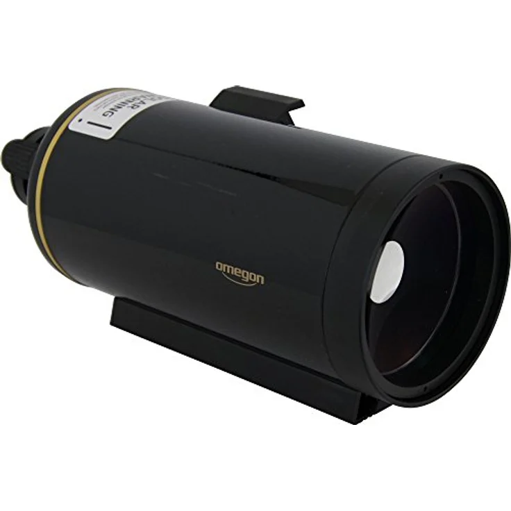 Omegon MightyMak 80, Maksutov Teleskop mit LED-Sucher, kompaktes Design in hochglanz schwarz mit Goldstreifen – Bild 3