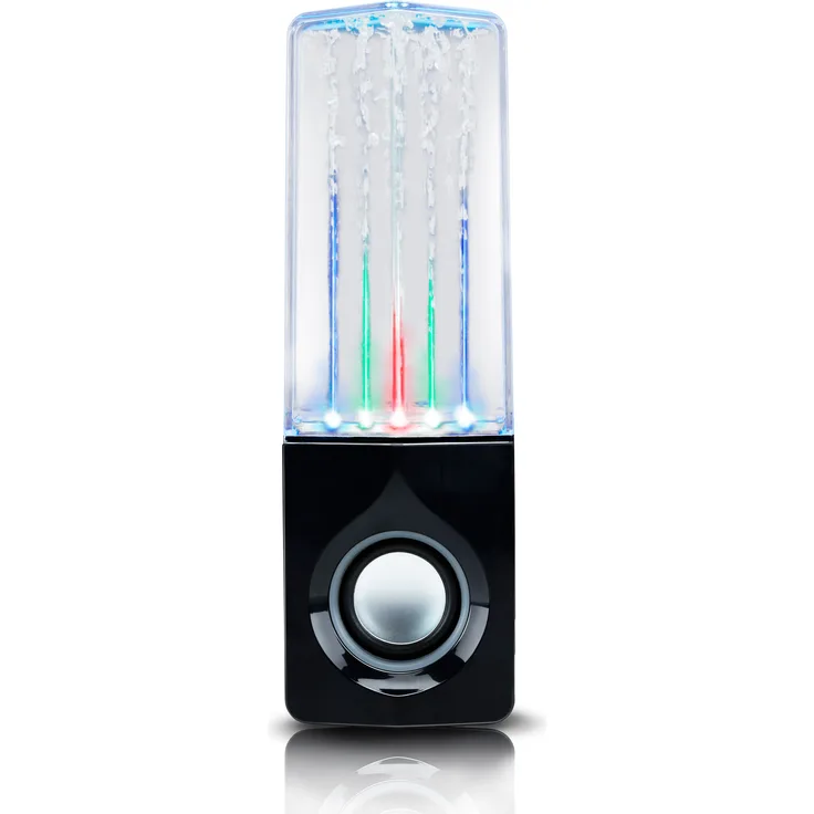 EDCO Dancing Aqua Bluetooth Speaker, Musikbox mit interaktiven Wasserfontänen und LED-Lichtern, Schwarz