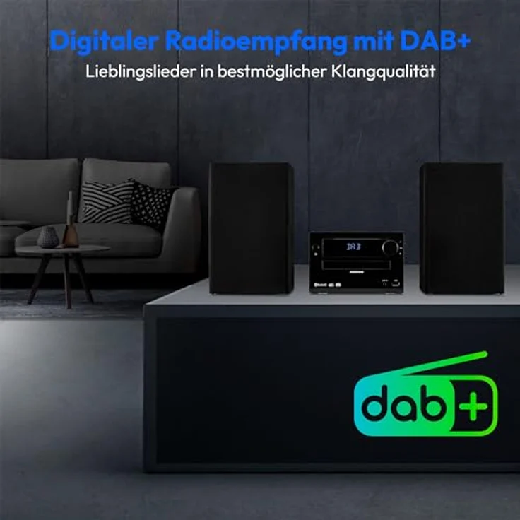 MEDION E64482 Micro Audio System Kompaktanlage (DAB+, CD Player, Bluetooth, USB) in Schwarz – Bild 2