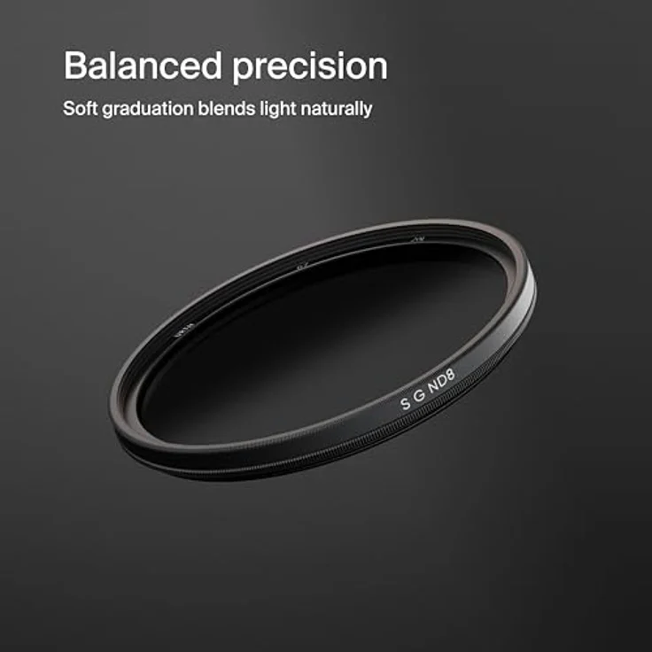 Urth 52 mm Grauverlaufsfilter Soft ND8 GND Filter (Plus+), Lichtreduzierung um 3 Blendenstufen, deutsche SCHOTT Glas, lebenslange Garantie, Grau – Bild 2
