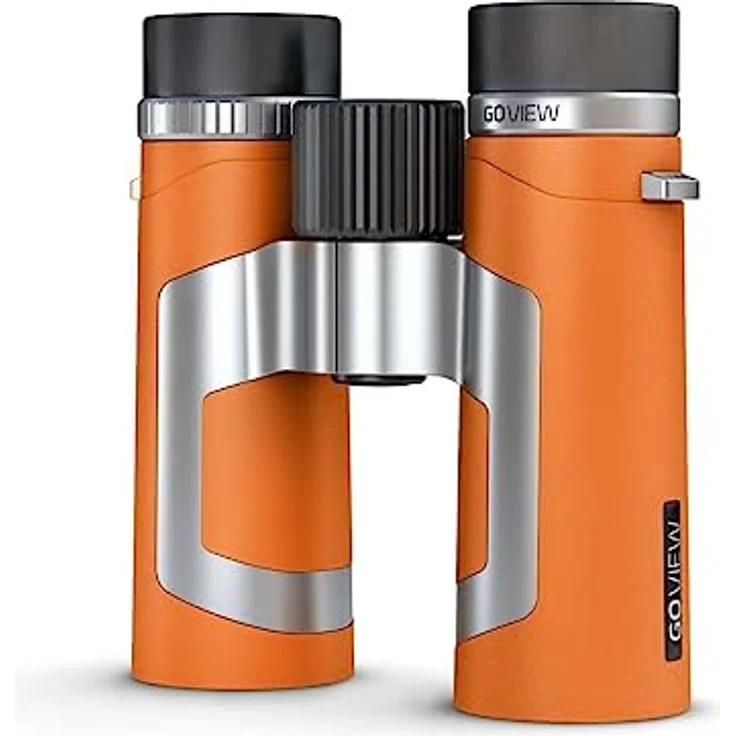 GoView ZOOMR 10x34 Kompaktes, portables Fernglas (Magnesiumgehäuse, 10-Fach Zoom, inkl. Smartphone-Adapter & Zubehör) Sunset Orange – Bild 1