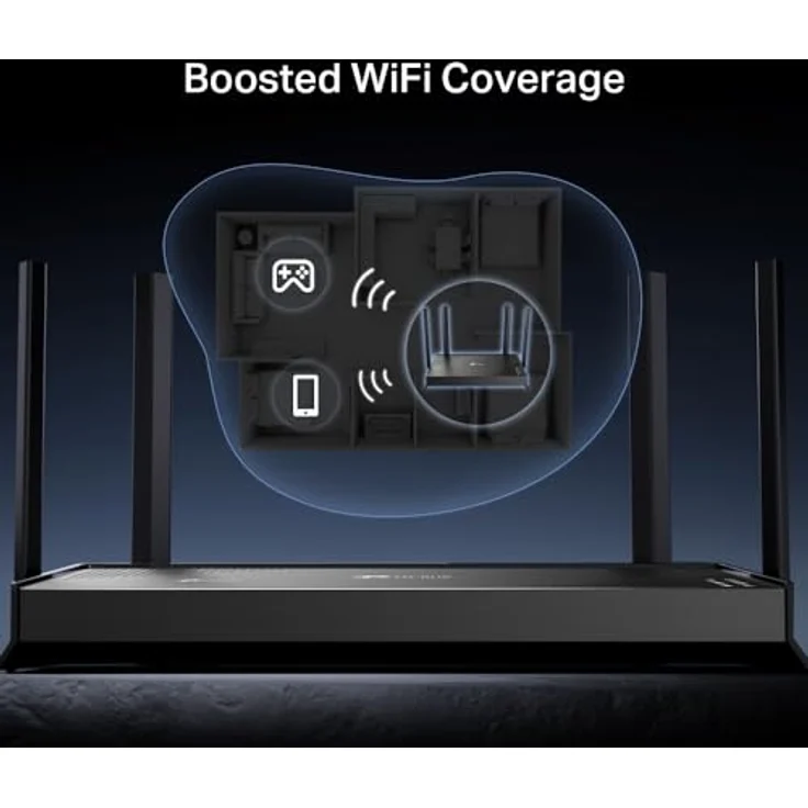 TP-Link Archer BE220 BE3600, Dual-Band Wi-Fi 7 Router mit 1000 Mbit/s, schwarz – Bild 7