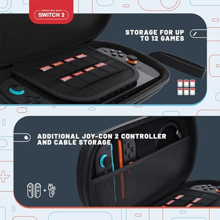 STEALTH Premium Travel Kit für Nintendo Switch 2, inkl. Hartschalen-Tasche, 9H-Glas-Schutzfolie und USB-C Kabel – Bild 9