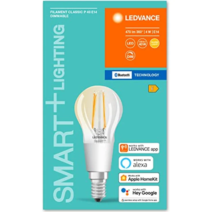 LEDVANCE Bluetooth SMART+ Classic P Lampe dimmbar (ex 40W) 4W - 2700K Warmweiß E14 – Bild 4