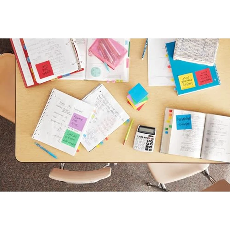 Post-it Notes Haftnotizblock Energetic 654-TFEN, 76x76mm, 6x100 Blätter, neongelb und paradiseblau – Bild 5
