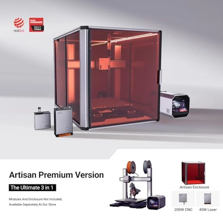 Snapmaker Artisan 3D-Drucker, FDM-3D-Drucker in Industriequalität mit Doppelextrusion, 400 × 400 × 400 mm Arbeitsbereich, Ganzmetall-Design, 7″ Touchscreen, Automatische Bettnivellierung – Bild 5