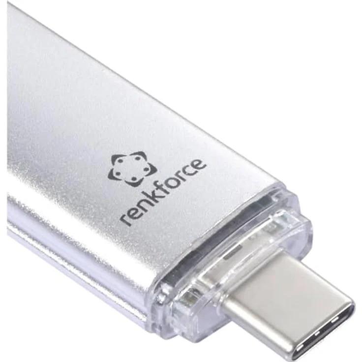 Renkforce RF-USBOS-220 USB-Stick 32 GB Silber mit USB-A und USB-C Anschlüssen zur Datenübertragung zwischen PC, Mac, Tablet und Smartphone – Bild 4