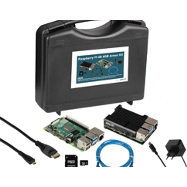 Raspberry Pi 4B-4GB Armor, Aluminium-Gehäuse mit Kühlfunktion für optimierte Leistung