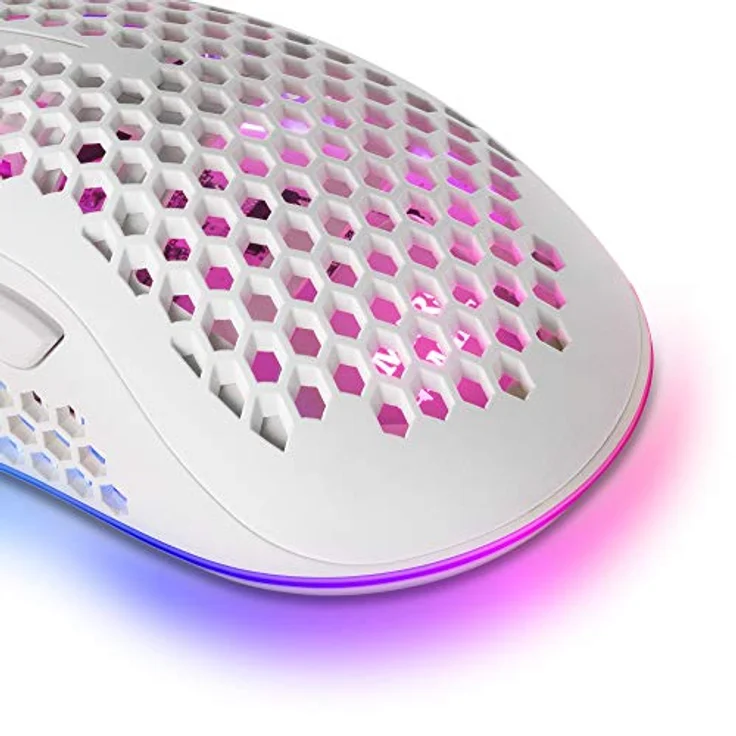 Mars Gaming MMEXW Weiß, RGB Gaming-Maus, 32K DPI, Feather-Kabel, HUANO-Schalter – Bild 4