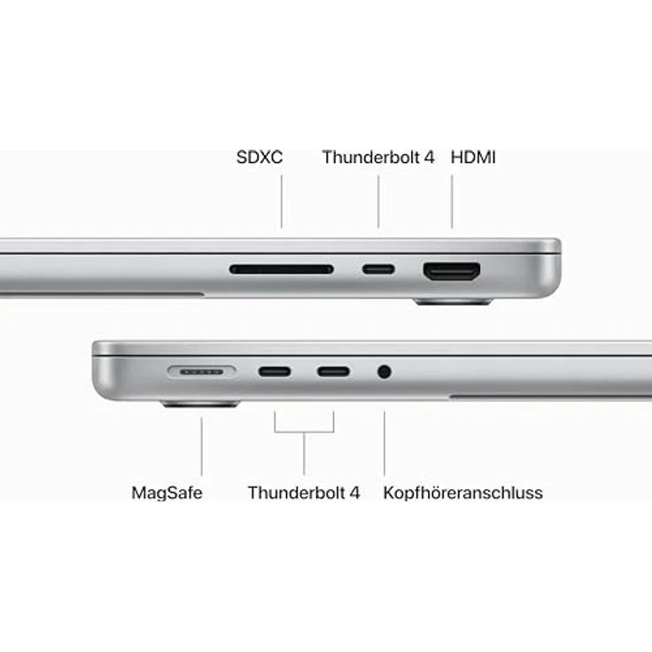Apple MacBook Pro 14" (2023), Apple M3 Pro, 18 GB RAM, 512 GB SSD, Silber – Bild 5