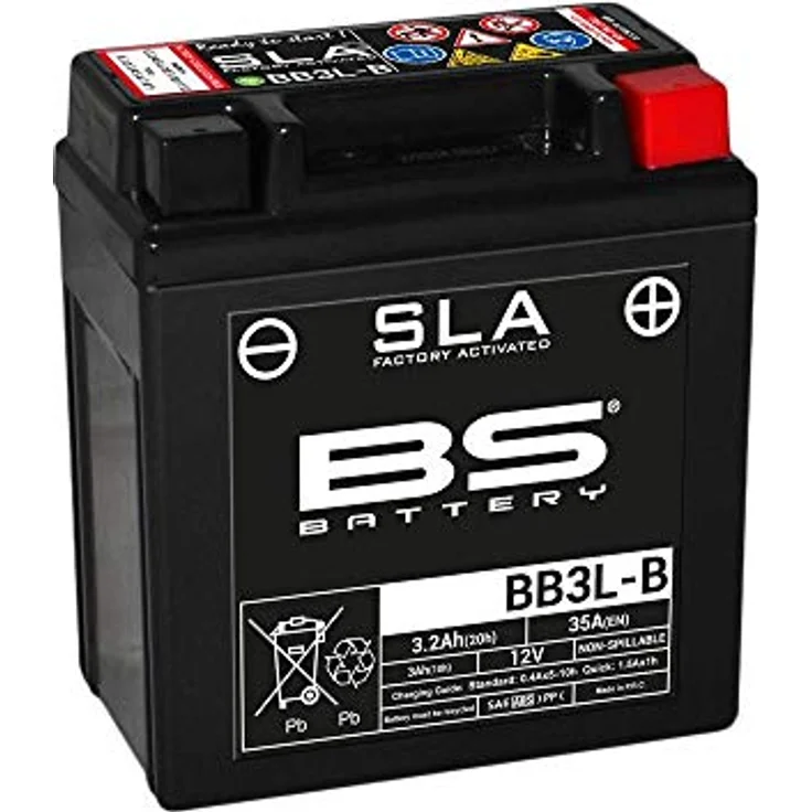 BS Battery BB3L-B, Wartungsfreie AGM-Batterie, 12V 3,2Ah, werkseitig aktiviert, hohe Vibrationsfestigkeit – Bild 2