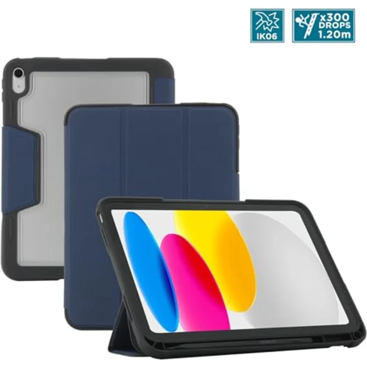 Mobilis Ultra Rugged Case iPad 11'' 2025 / iPad 10.9'', Stoßfest mit Aircell System, transparente Rückseite, blau – Bild 2