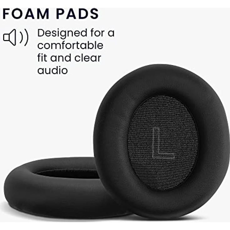 kwmobile 2X Ohrpolster kompatibel mit Anker Soundcore Life Q35 / Q30 - Kopfhörer Polster aus Kunstleder für Over Ear Headphones, Schwarz – Bild 3