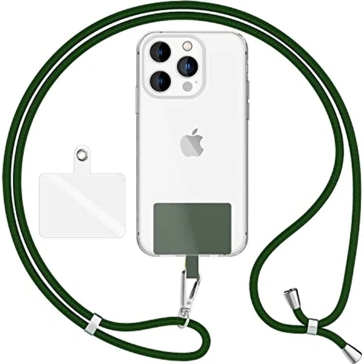 Nalia HoldMe Air Handykette Universal, 160 cm Lanyard mit Einlege-Pads, verstellbar, korrosionsbeständig