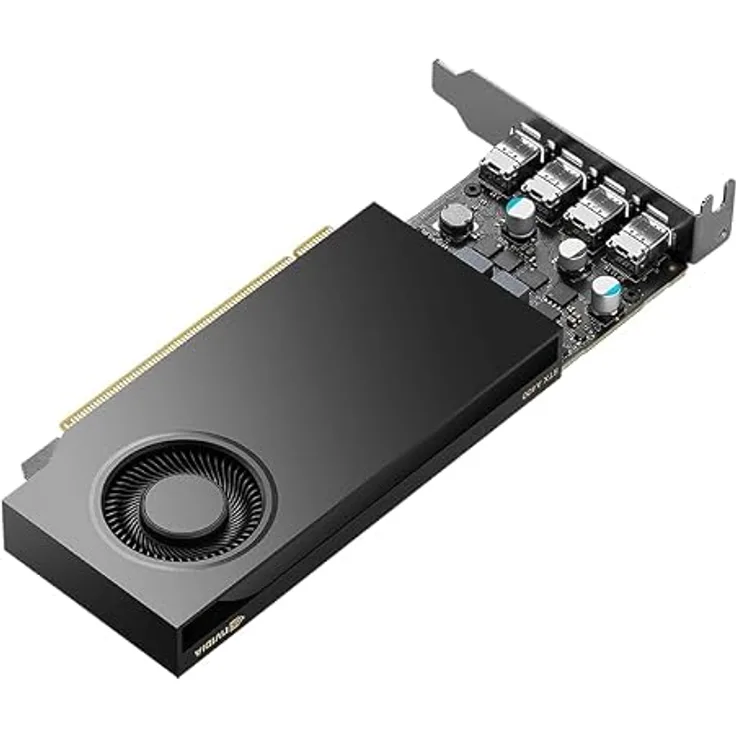 PNY NVIDIA RTX A400 Low Profile, Grafikkarte mit 4 GB GDDR6-Speicher und Unterstützung für bis zu vier Monitore