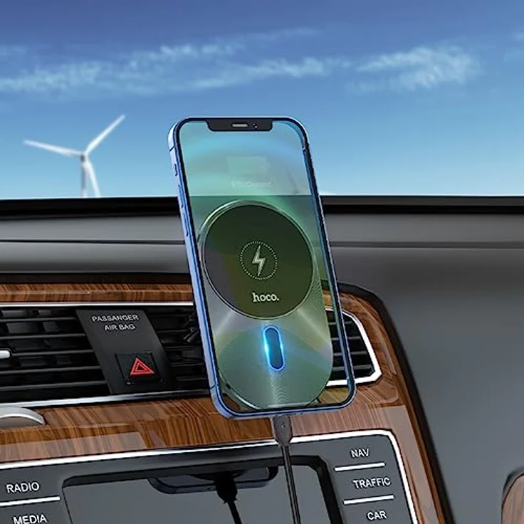 Hoco CA91 Magnetische Autohalterung für Smartphones, bis zu 15 W, Schwarz – Bild 8