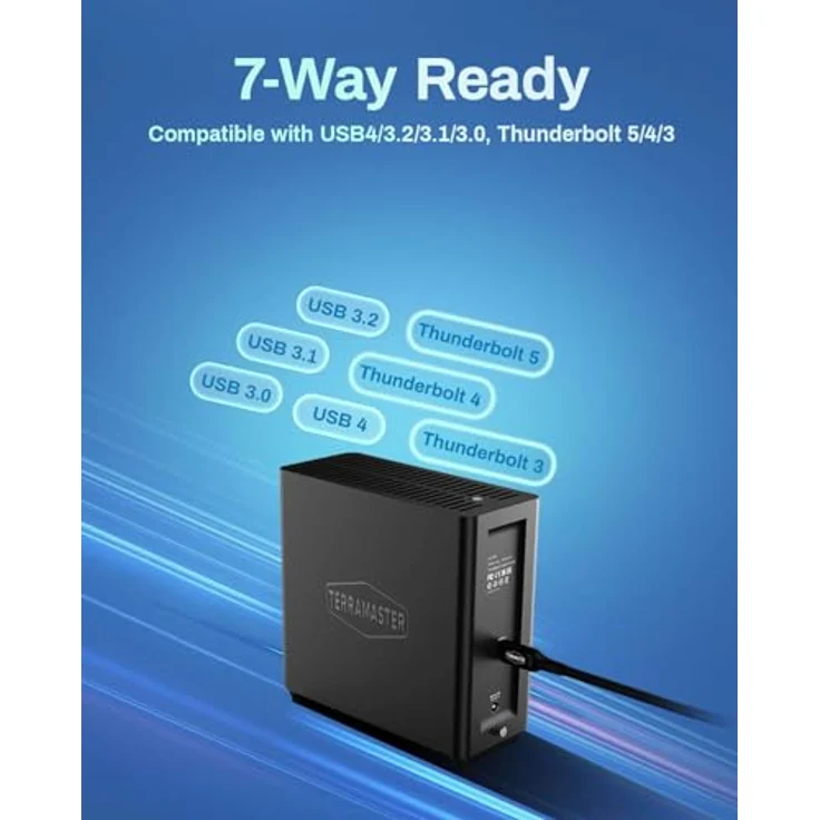 TERRAMASTER D4 SSD NVMe Gehäuse, 40Gbps 4Bay, USB Typ-C, für 4xM.2 NVMe 2280 SSDs, bis zu 32TB, Kompatibel mit USB 4/3.2, Thunderbolt 5/4/3, inklusive Mobile App für Datensicherung (Diskless) – Bild 4