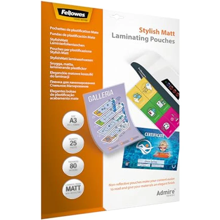 FELLOWES Drucker- und Kopierpapier 5602201 Admire Stylish Matt A3, 80 mic, nicht-reflektierend, 25 Stück – Bild 1