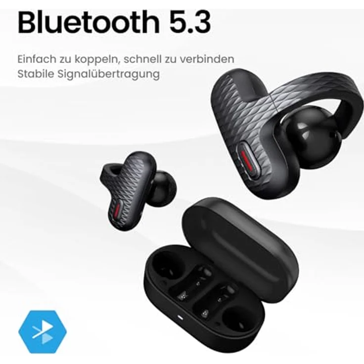 Amazfit Up OWS Bluetooth 5.3 Kopfhörer, Open Ear Wireless Earbuds mit Easy Touch Control, IPX4 wasserdicht, AI Hintergrundgeräuschunterdrückung, Kopfhörer kompatibel mit Android & iPhone – Bild 3