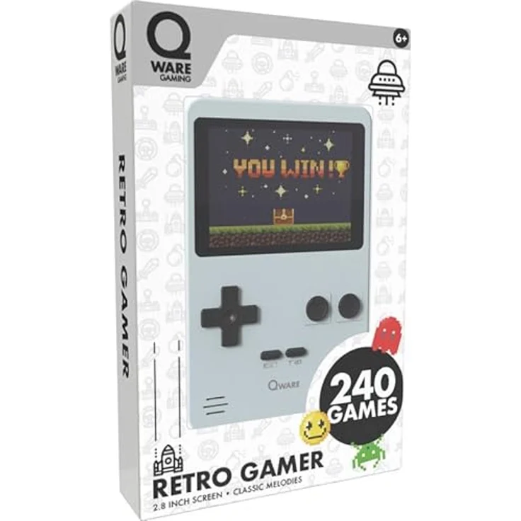 Qware Gaming Retro Handheld Spielkonsole, 240 vorinstallierte Spiele, tragbar mit hochauflösendem Display – Bild 2