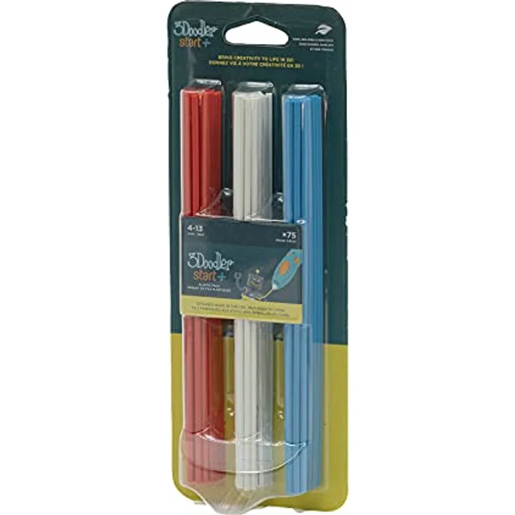 3Doodler Printing Filament Refill x75 Strands, 620 Fuß extrudierbarem Kunststoff, kompatibel mit 3D Pen für Kinder, Start Blister Pack (75), Collection 1 – Bild 3